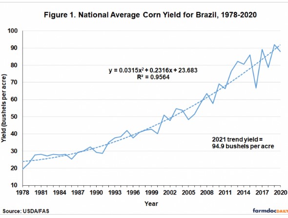 national average corn yield for Argentina