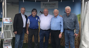 Left to right: MPP Randy Pettapiece, Moe Agostino, Premier Doug Ford, Minister of Ag Ernie Hardeman, and MPP Toby Barrett 