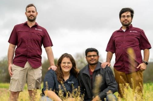 Graduate students Andrew Osburn, Sarah Chu, Bholuram Gurjar and Gustavo Camargo Silva hope to make a difference for farmers and producers through their research in weed science.