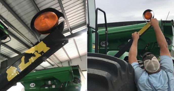 Figure 1. Replace any reflectors that are not in good condition at the start of harvest season and clean reflectors and lights regularly