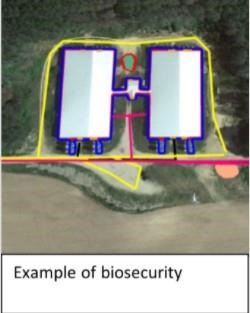 Example of biosecurity mapping of a swine barn