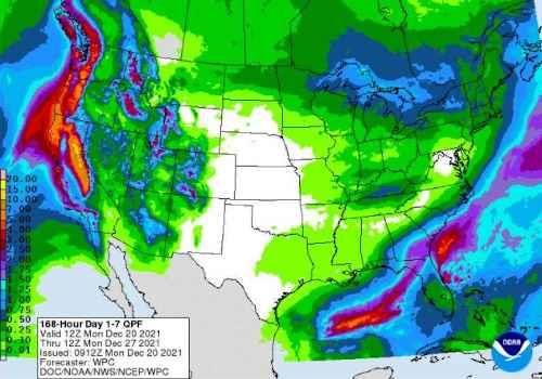 Precipitation forecast from the Weather Prediction Center