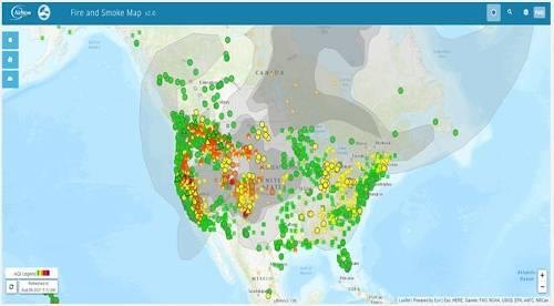 Fire and smoke map