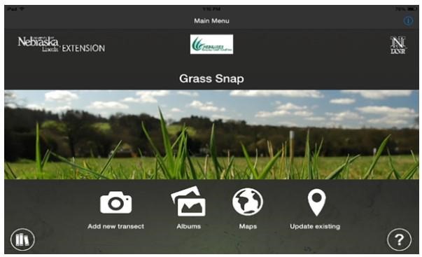 Screenshot of the GrassSnap app, which can be used for photo monitoring