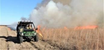 burn of tall prairie grass near Fort Worth