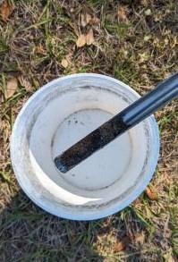 Insert your soil probe, or hand trowel, into the soil removing a column of soil from 0-4 inches of depth. Place the soil in a clean plastic bucket and repeat this process approximately 20 times within the same sampling area in order to obtain a representative sample of soil from your pasture