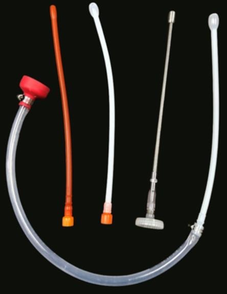 Different esophageal tubes are available on the market for tube-feeding calves