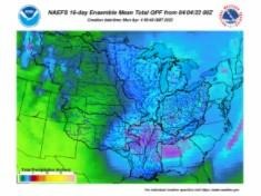 Rainfall for the next two weeks, about 1.5-2.5 inches wetter than normal.