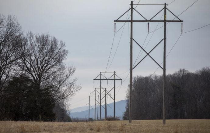 A power line running through Roger Houser's property was one of things that made his land attractive for a solar plant.
