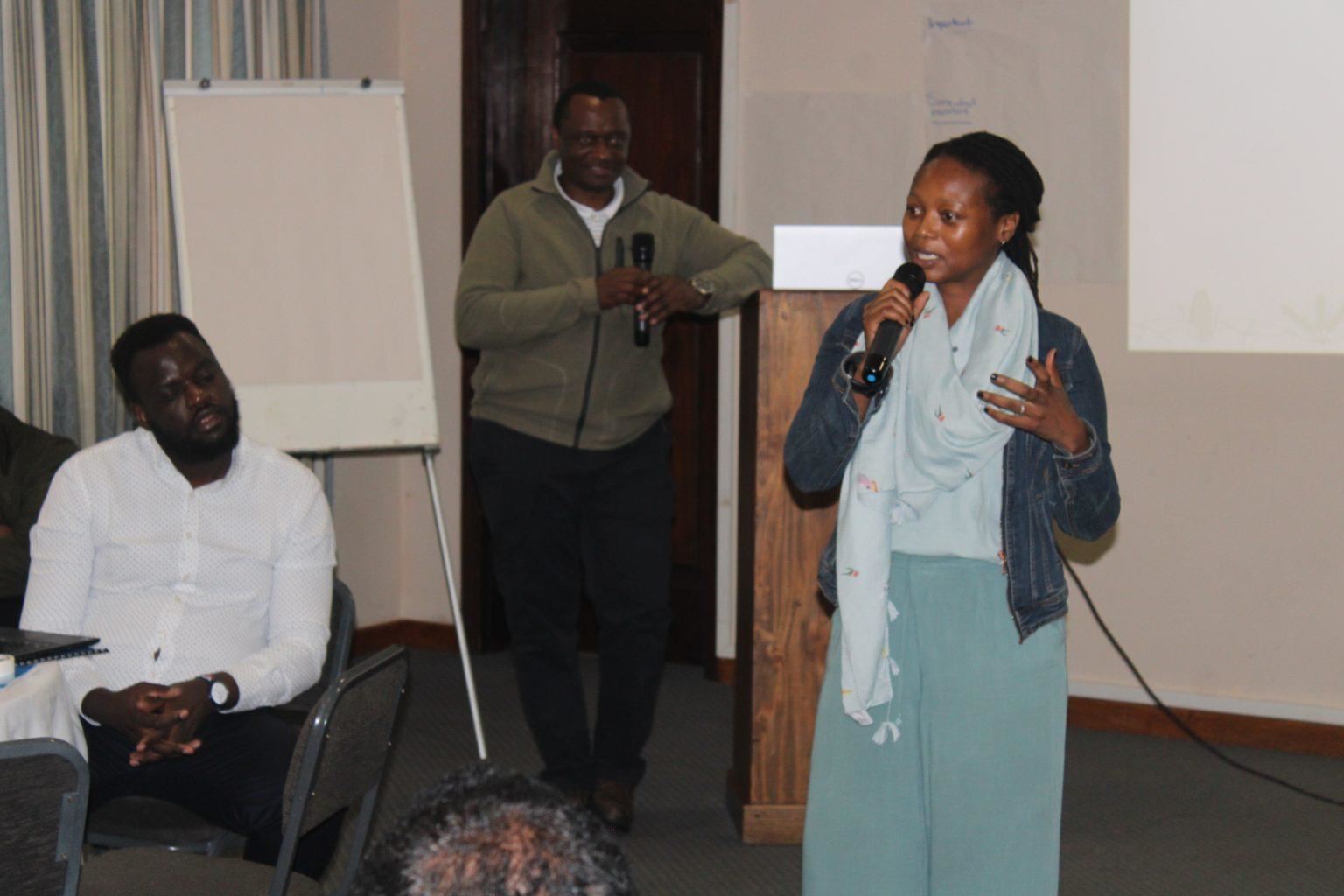 Vimbayi Chimonyo from CIMMYT making opening remarks at the workshop.