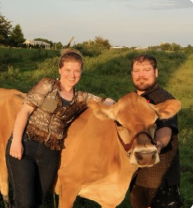 Jenny Butcher and Wes Kuntz own and operate Little Brown Cow Dairy at Brandtford.