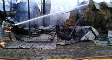 Belleville firefighters return to scene of weekend barn fire
