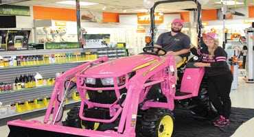 Deere tractor gets pink paint job
