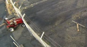 Attempted helicopter theft with a failed tractor getaway 