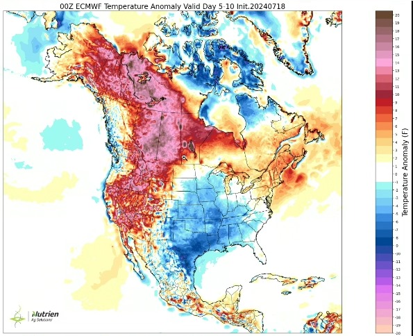 Temperature Anomaly Valid Day 5 - 10 2024-07-18