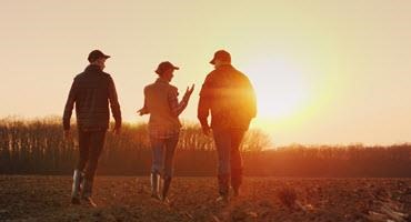 Farmers walking together