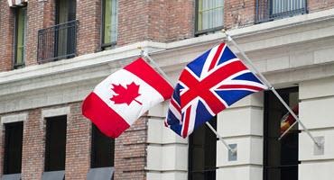 Canada and U.K. flags