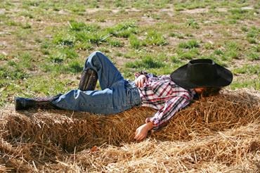 Farmer sleeping