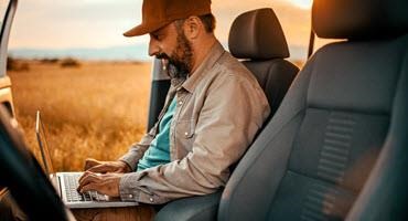 Farmer on laptop