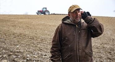 Farmer on phone