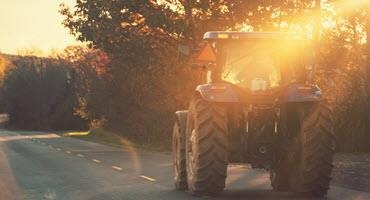 Tractor on road