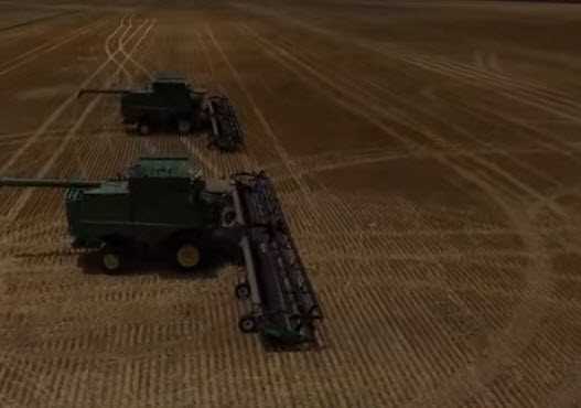Combines ready to harvest