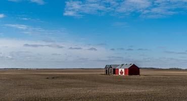 Barn with Canadian flag