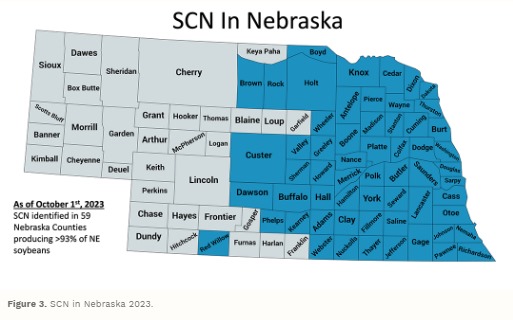 Figure 3. SCN in Nebraska 2023.