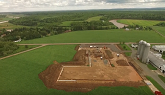 Drone captures construction of modern dairy farm facility