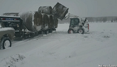 Winter Snowstorm...Hauling bales and Feeding Cows!!!