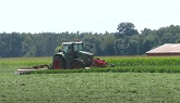 Fendt 822 Mowing 3rd cut Hay with Lely Triple Mowers