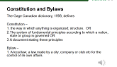 Risk Management: Foundation Documents - Constitution and Bylaws