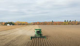 Harvesting Soybean at the Wilmead Farms Ontario Canada 2020