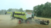 Trying out our NEW CLAAS COMBINE in w...