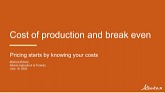Pricing 101: Know Your Cost of Production Break-Even Points