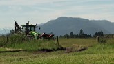 Draglining with a John Deere 8r245 in bc Canada