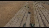 Harvesting Canola 6 John Deere S690. Alberta Canada
