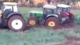 Tractors Extremely Stuck in Deep Mud