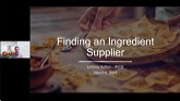 Finding an Ingredient Supplier