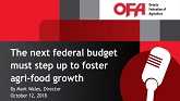 The next federal budget must step up to foster agri food growth