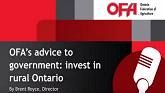 OFA’s advice to government: invest in rural Ontario