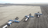 New Holland Seeding 153ft , Drone Video, Starlite Farms , MB Canada