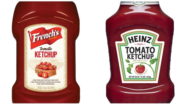 Bottles of ketchup