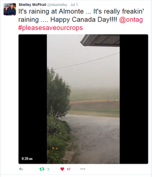 Rain in Almonte Canada Day