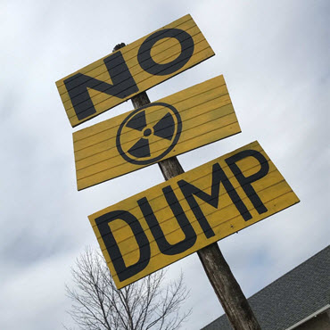 no nuclear dump sign