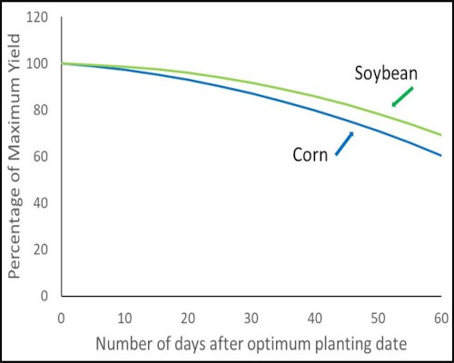 Response of corn and soybean yields