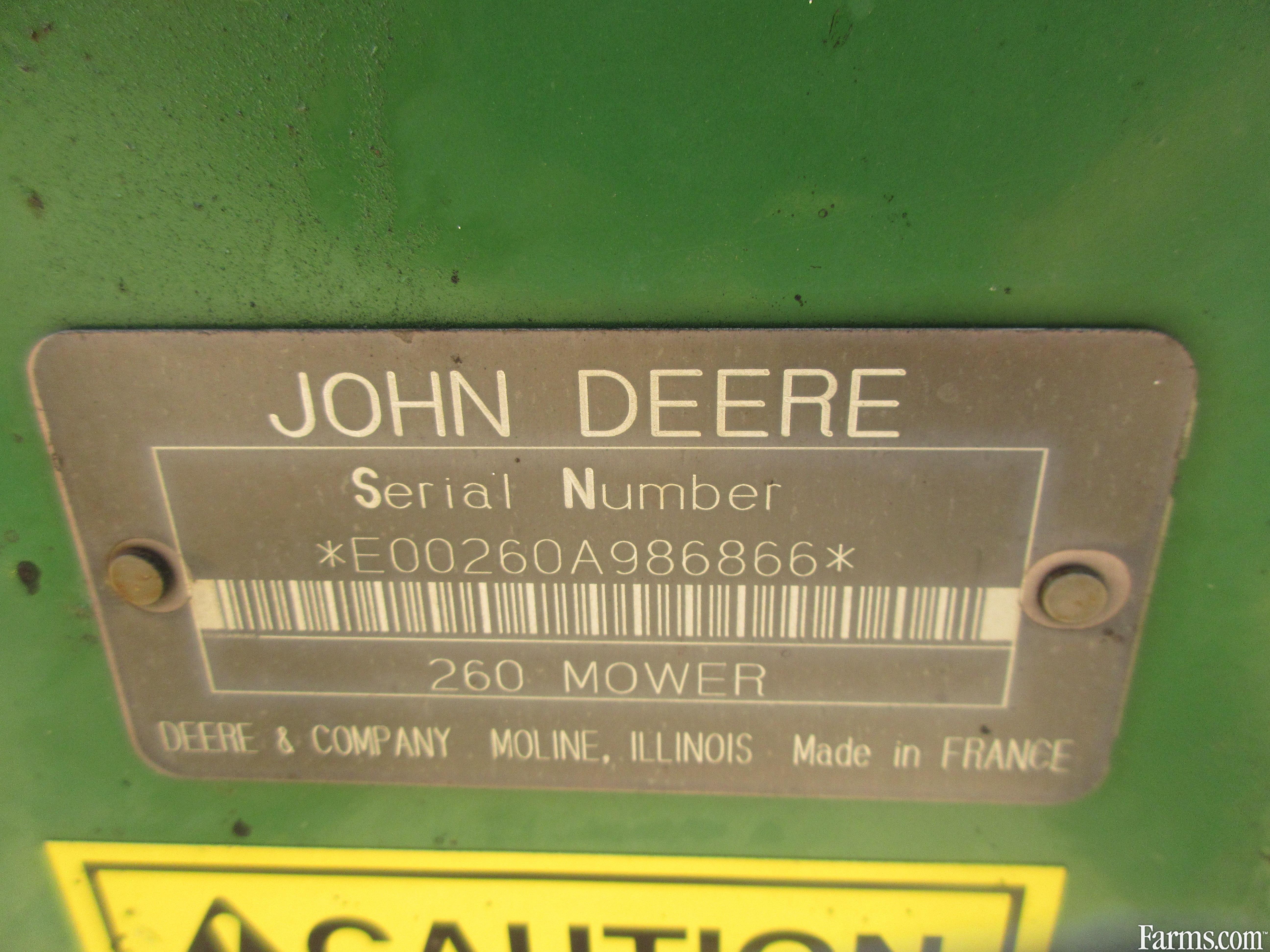 john deere 260 serial number lookup